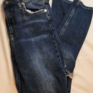 Free People Blue Skinny Jeans with Faded Indigo Wash Size 29 Womens